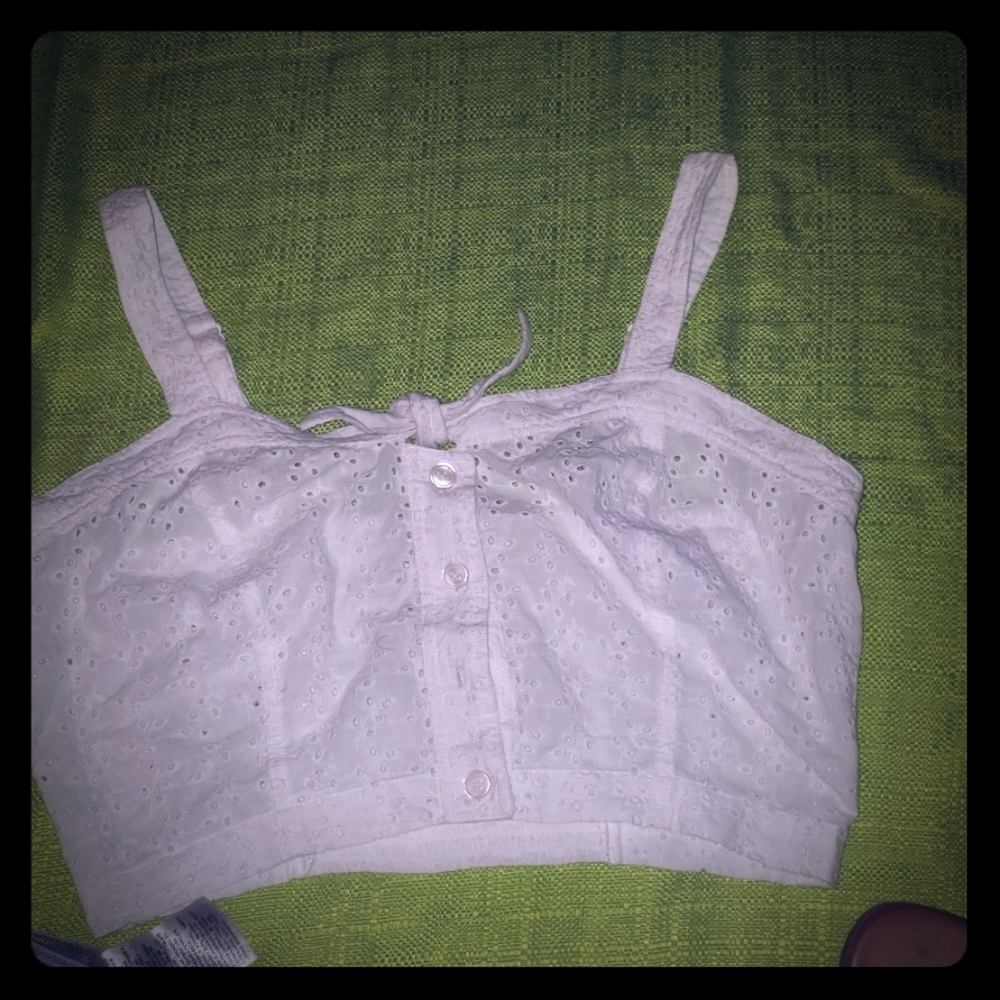 Women's American rag, cropped eyelet top